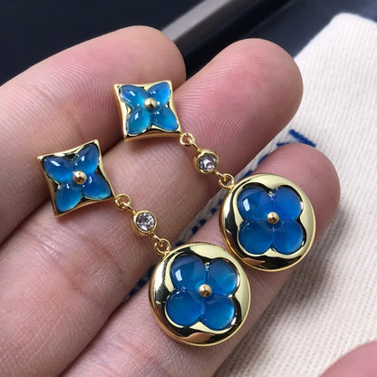 [⭐moonlume]STAR AND SUN AGATE DIAMOND EARRINGS