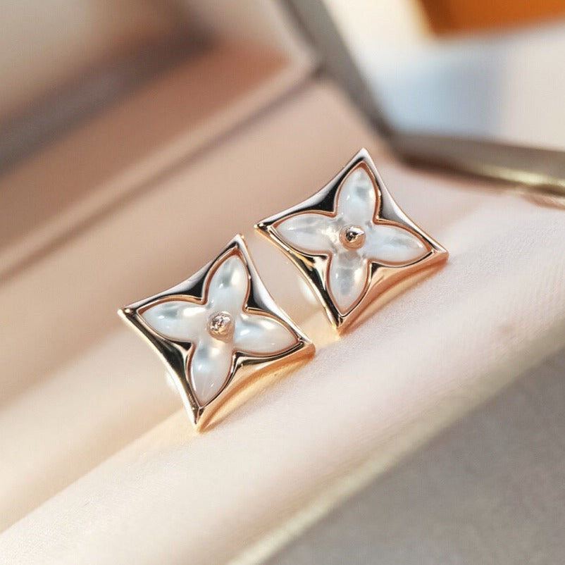 [⭐moonlume]STAR MOP PINK GOLD EARRINGS