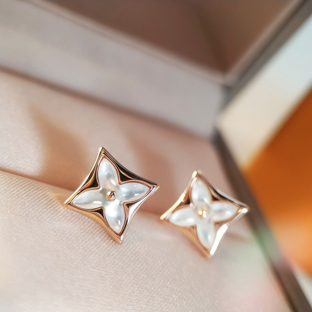 [⭐moonlume]STAR MOP PINK GOLD EARRINGS