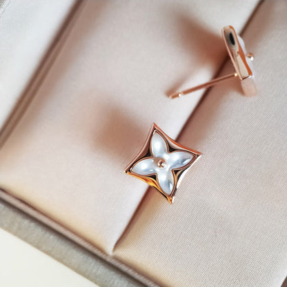 [⭐moonlume]STAR MOP PINK GOLD EARRINGS