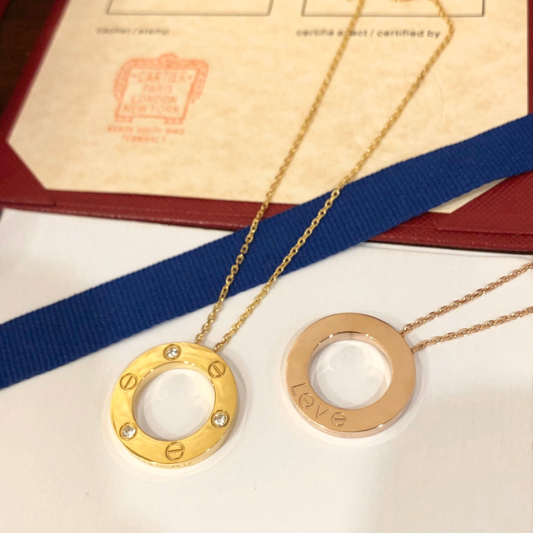 [⭐moonlume]LOVE NECKLACE 16MM 3 DIAMONDS