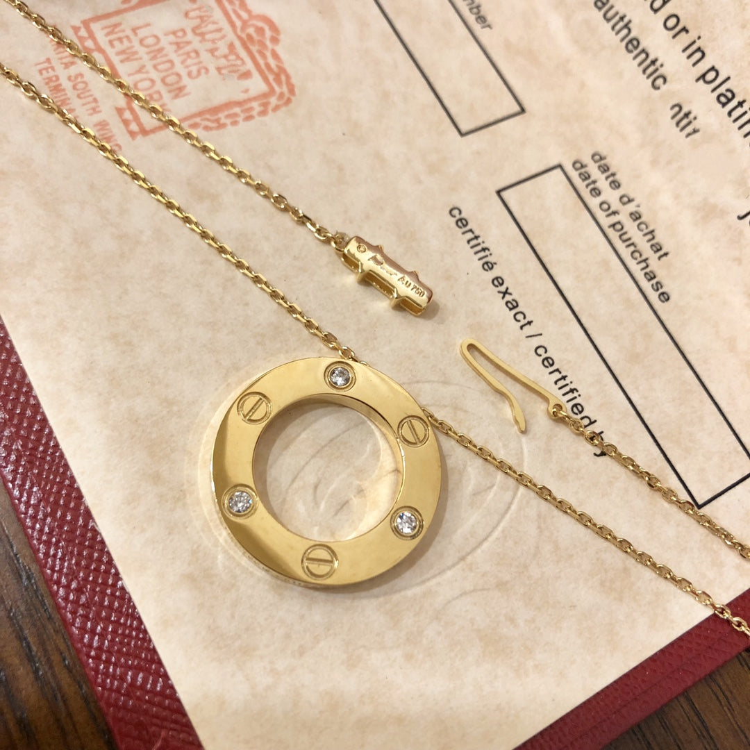 [⭐moonlume]LOVE NECKLACE 16MM 3 DIAMONDS