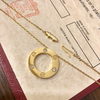 [⭐moonlume]LOVE NECKLACE 16MM 3 DIAMONDS