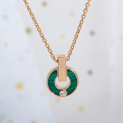 [⭐moonlume]GARI NECKLACE PINK GOLD MALACHITE