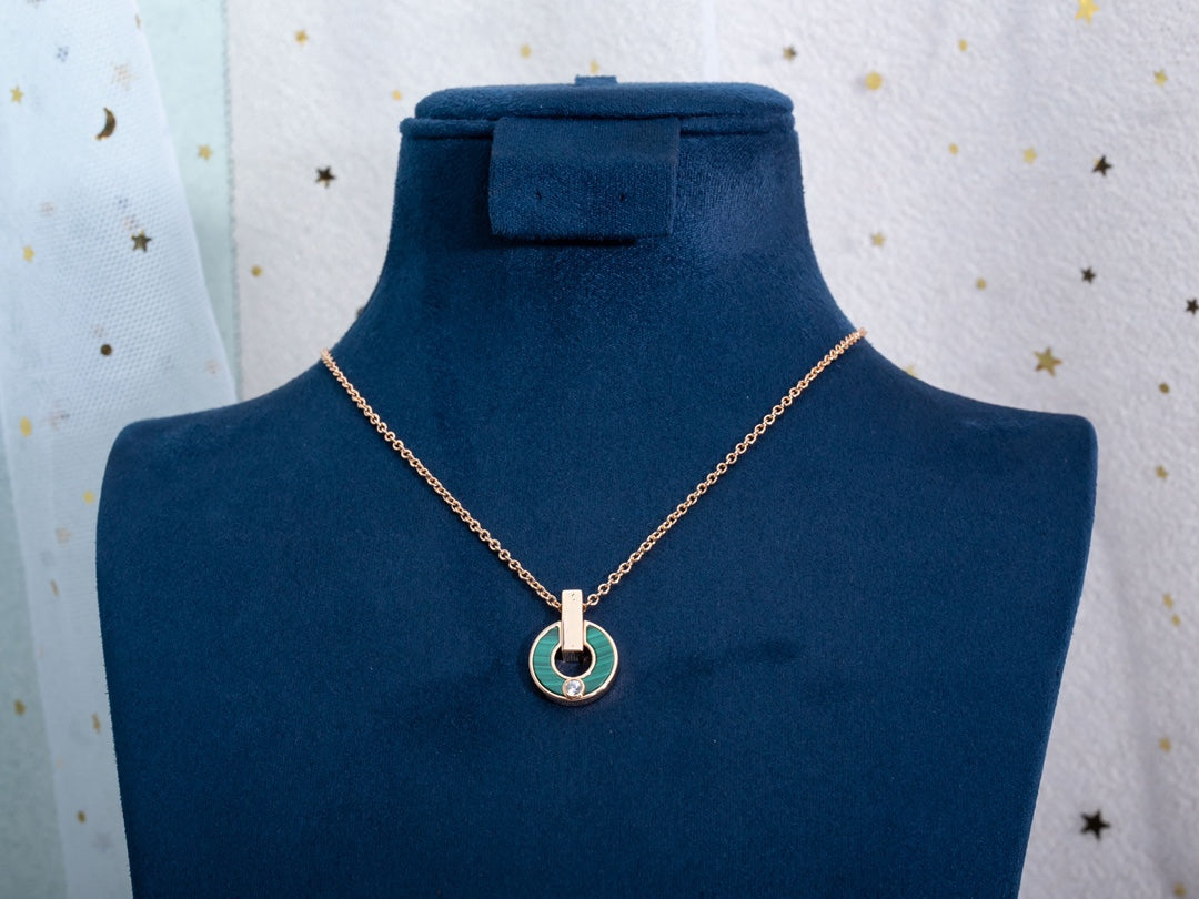 [⭐moonlume]GARI NECKLACE PINK GOLD MALACHITE