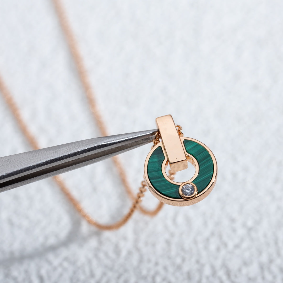 [⭐moonlume]GARI NECKLACE PINK GOLD MALACHITE