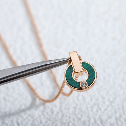 [⭐moonlume]GARI NECKLACE PINK GOLD MALACHITE