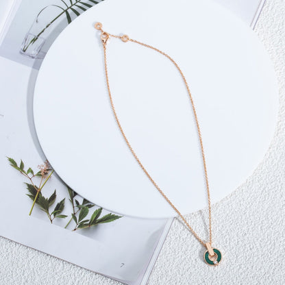 [⭐moonlume]GARI NECKLACE PINK GOLD MALACHITE