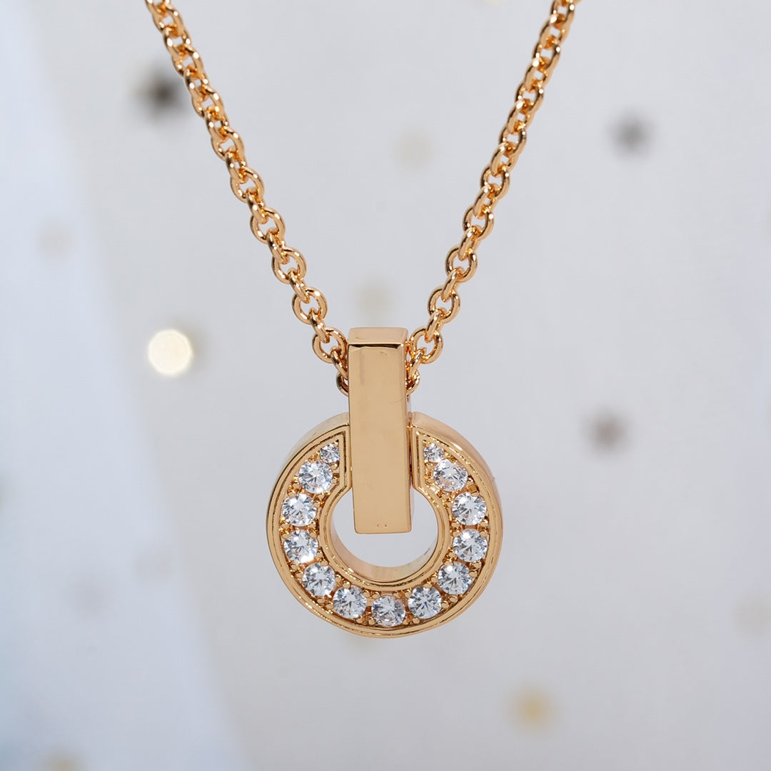 [⭐moonlume]GARI NECKLACE PINK GOLD DIAMOND