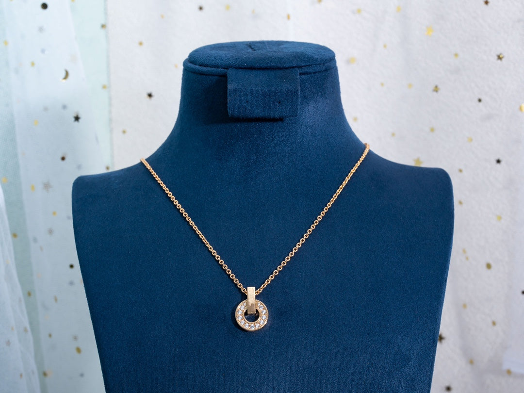 [⭐moonlume]GARI NECKLACE PINK GOLD DIAMOND