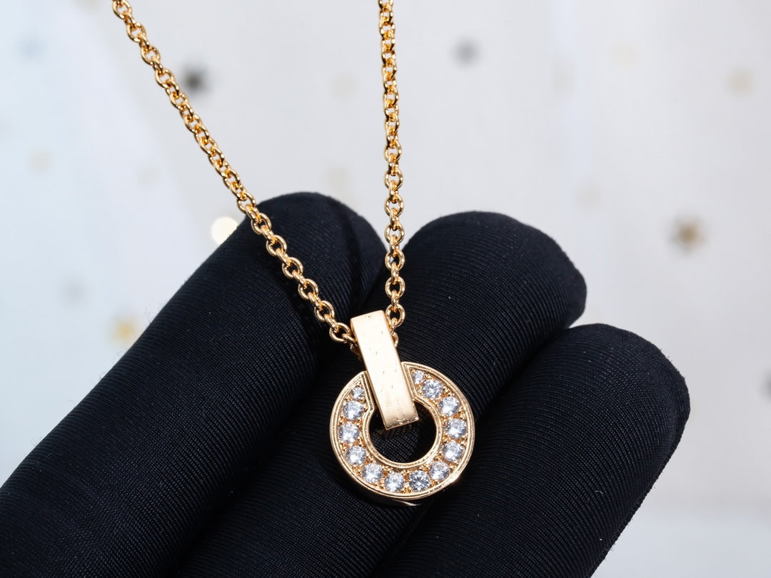 [⭐moonlume]GARI NECKLACE PINK GOLD DIAMOND