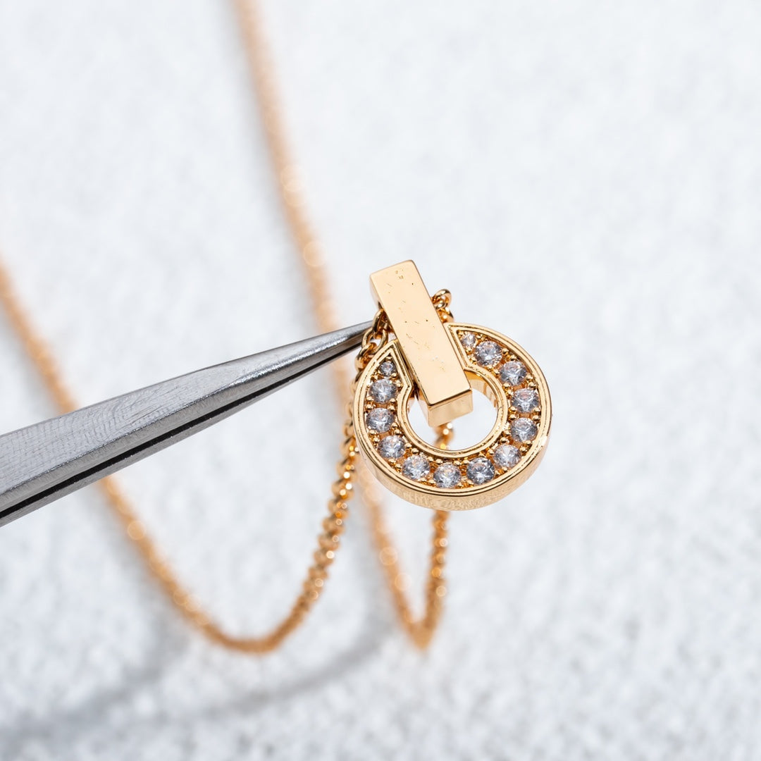 [⭐moonlume]GARI NECKLACE PINK GOLD DIAMOND