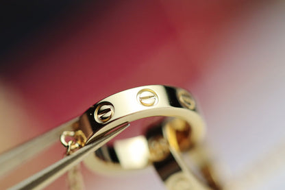 [⭐moonlume]LOVE NECKLACE DOUBLE RING GOLD