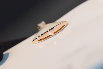 [⭐moonlume]DREAM NECKLACE WHITE MOP PINK GOLD 1 DIAMOND