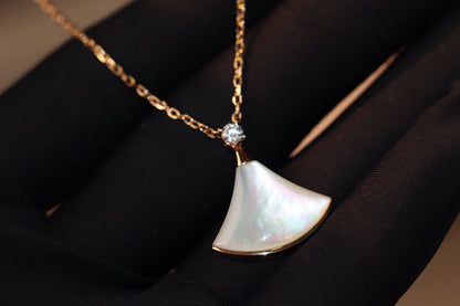[⭐moonlume]DREAM NECKLACE WHITE MOP PINK GOLD 1 DIAMOND