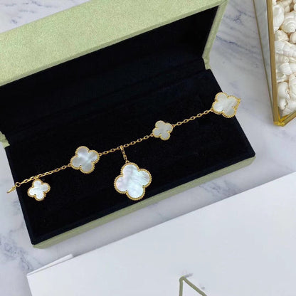 [⭐moonlume]MAGIC CLOVER MOP GOLD BRACELET 5 MOTIFS
