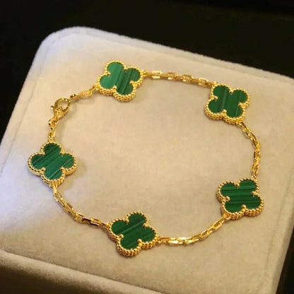 [⭐moonlume] CLOVER 5 MOTIF MALACHITE BRACELET COLLECTION