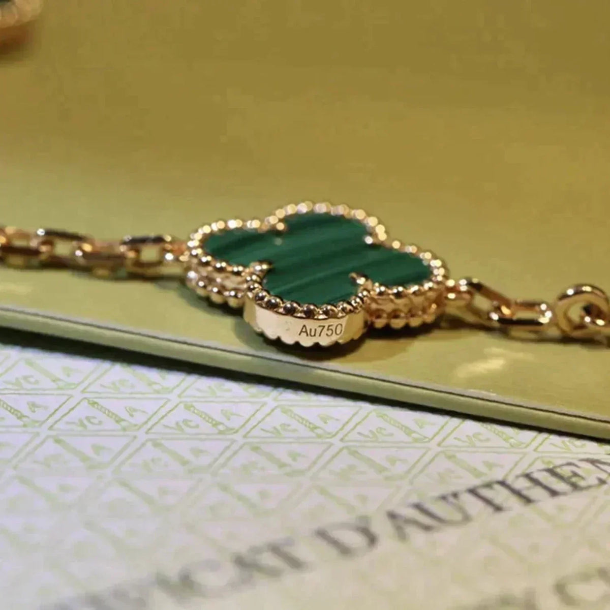 [⭐moonlume] CLOVER 5 MOTIF MALACHITE BRACELET COLLECTION