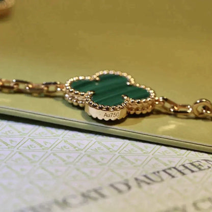[⭐moonlume] CLOVER 5 MOTIF MALACHITE BRACELET COLLECTION