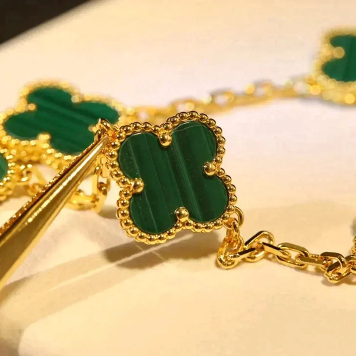 [⭐moonlume] CLOVER 5 MOTIF MALACHITE BRACELET COLLECTION