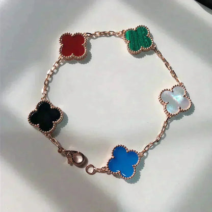 [⭐moonlume]CLOVER 5 MOTIFS MULTICOLOR BRACELET