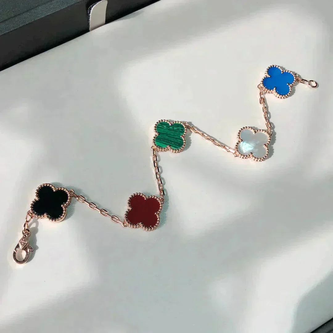 [⭐moonlume]CLOVER 5 MOTIFS MULTICOLOR BRACELET