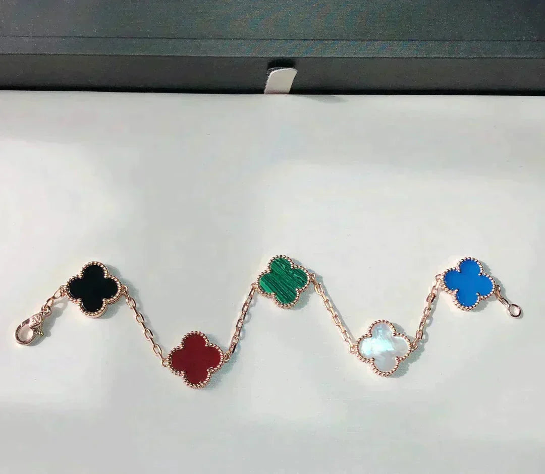 [⭐moonlume]CLOVER 5 MOTIFS MULTICOLOR BRACELET