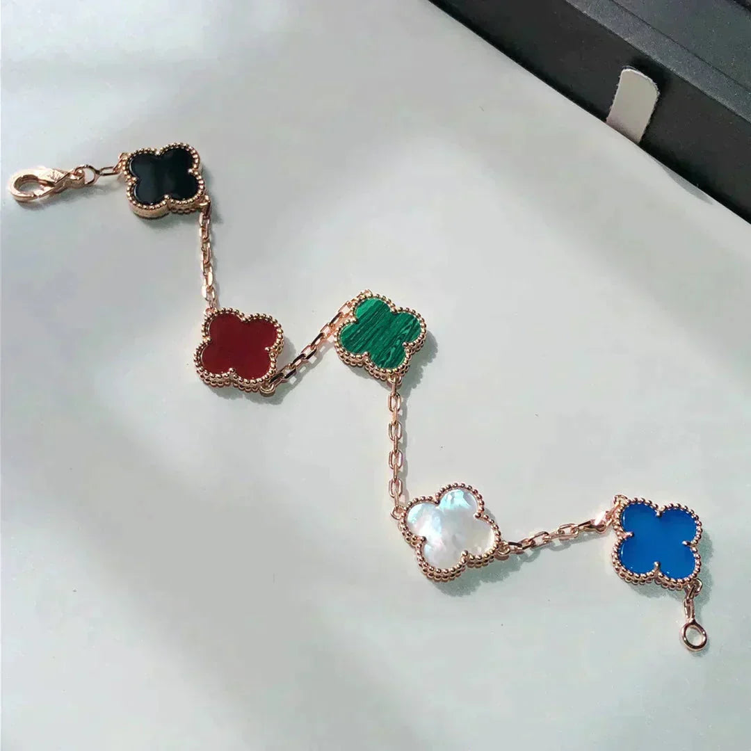 [⭐moonlume]CLOVER 5 MOTIFS MULTICOLOR BRACELET