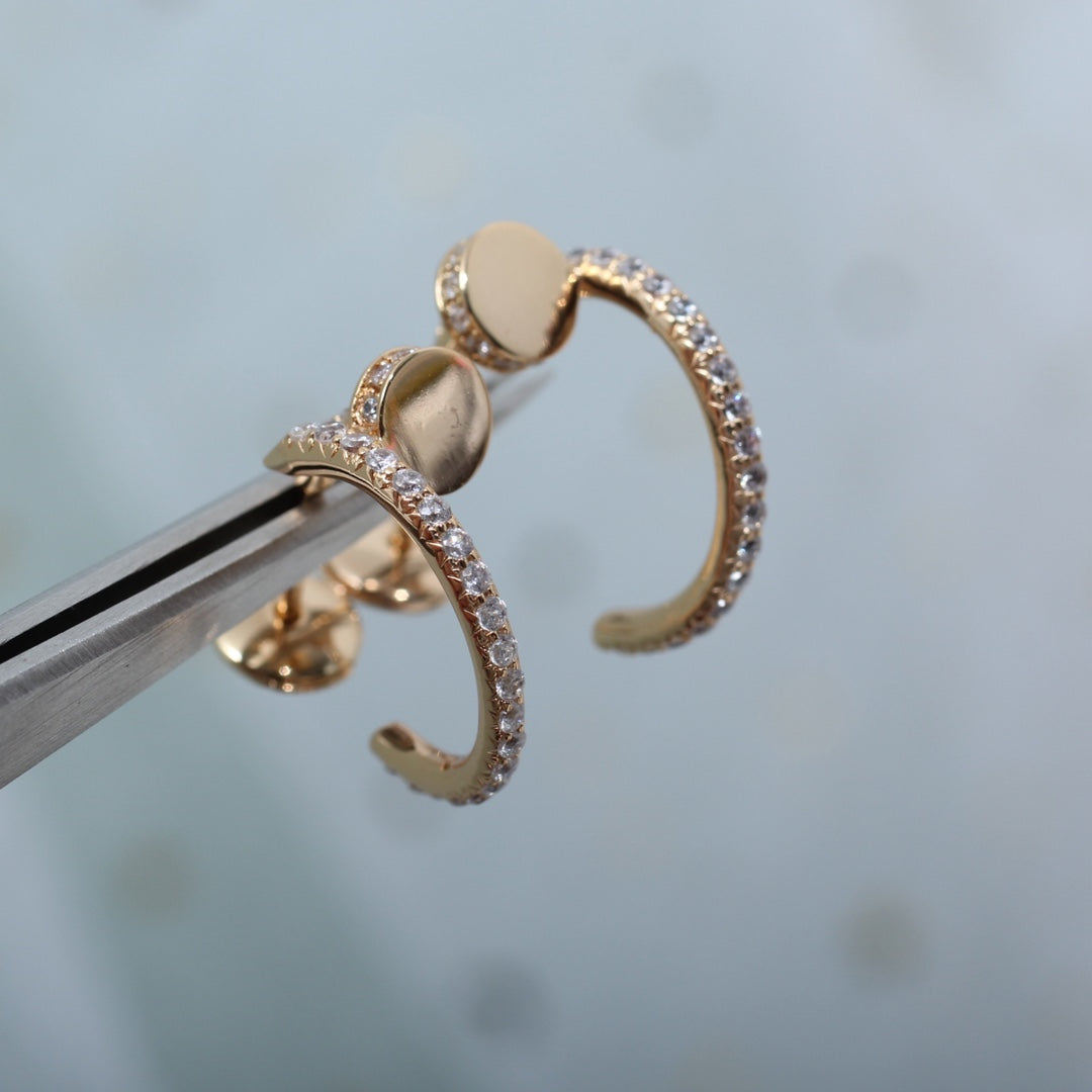 [⭐moonlume]JUSTE EARRINGS 12.75MM PINK GOLD DIAMOND