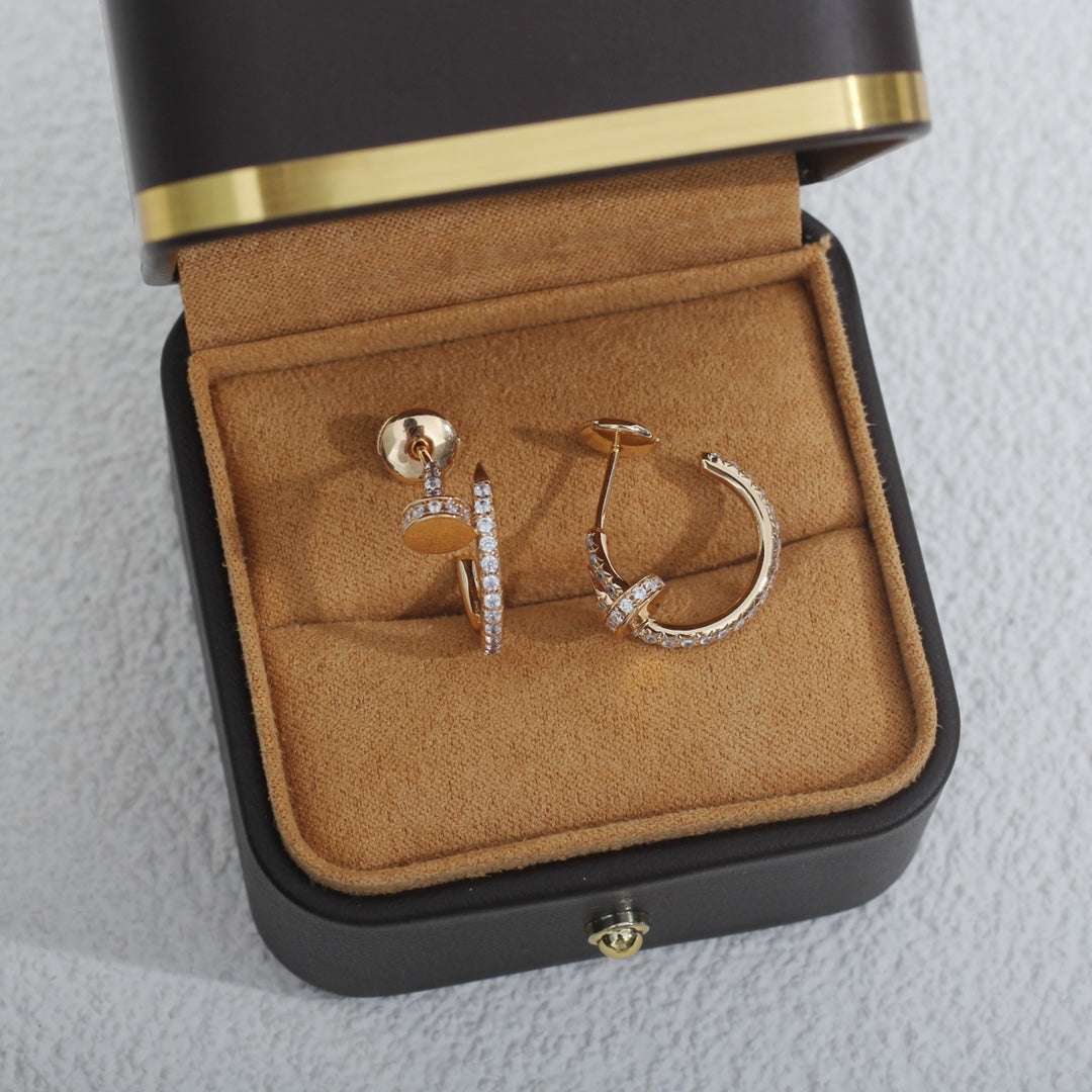 [⭐moonlume]JUSTE EARRINGS 12.75MM PINK GOLD DIAMOND