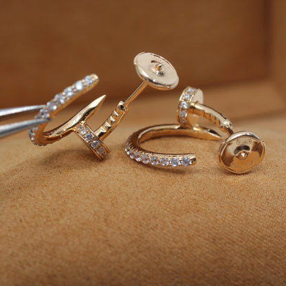 [⭐moonlume]JUSTE EARRINGS 12.75MM PINK GOLD DIAMOND