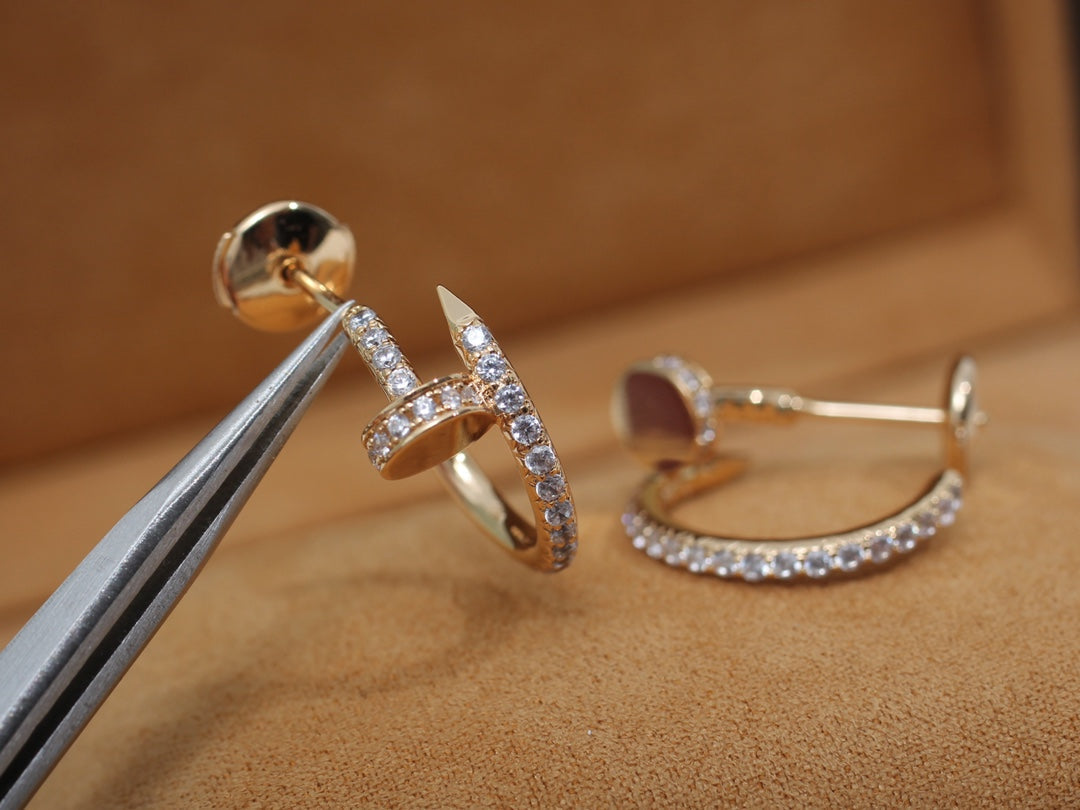 [⭐moonlume]JUSTE EARRINGS 12.75MM PINK GOLD DIAMOND