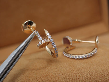 [⭐moonlume]JUSTE EARRINGS 12.75MM PINK GOLD DIAMOND