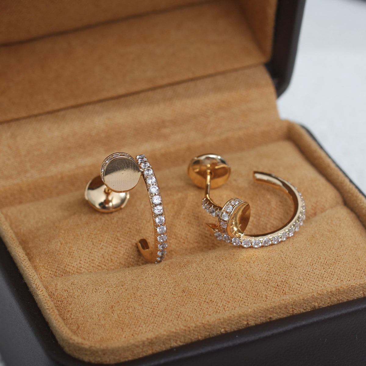 [⭐moonlume]JUSTE EARRINGS 12.75MM PINK GOLD DIAMOND