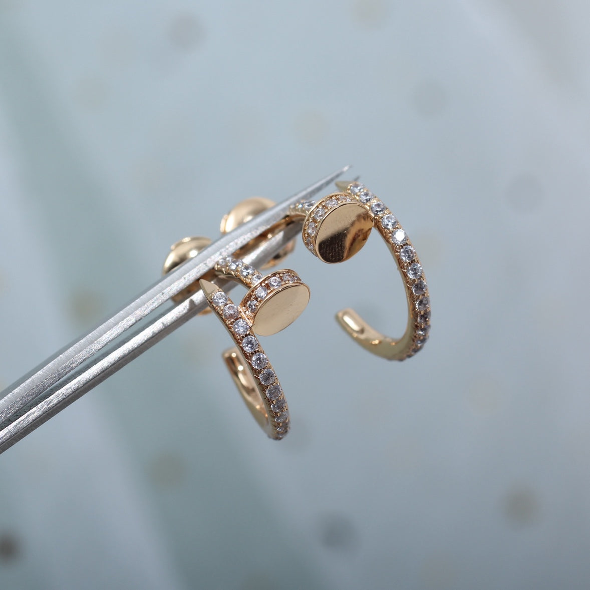 [⭐moonlume]JUSTE EARRINGS 12.75MM PINK GOLD DIAMOND