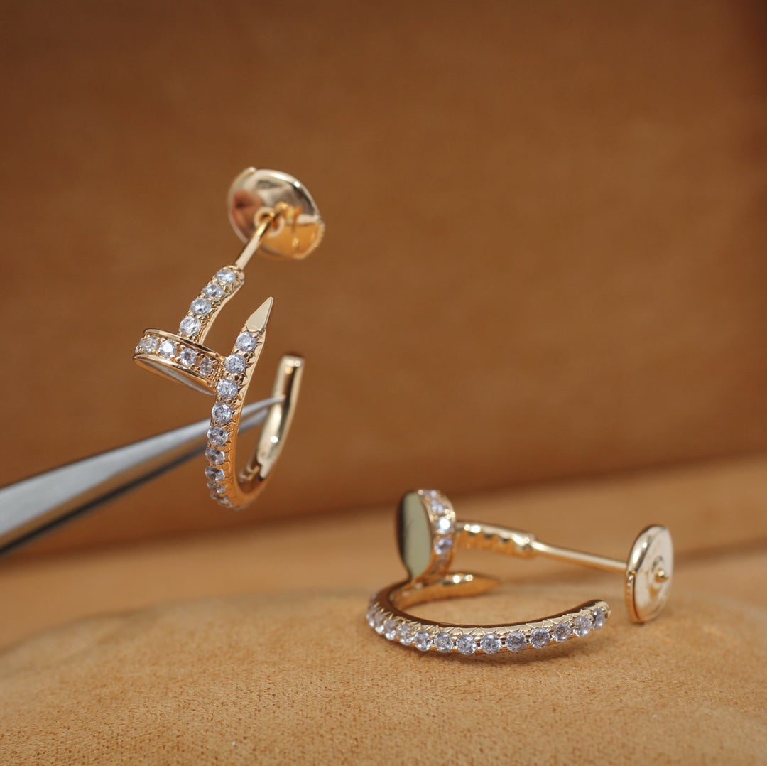 [⭐moonlume]JUSTE EARRINGS 12.75MM PINK GOLD DIAMOND