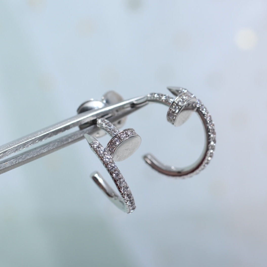 [⭐moonlume]JUSTE EARRINGS 12.75MM SILVER DIAMOND