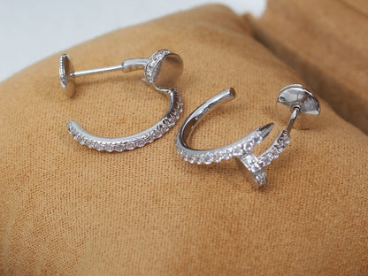 [⭐moonlume]JUSTE EARRINGS 12.75MM SILVER DIAMOND