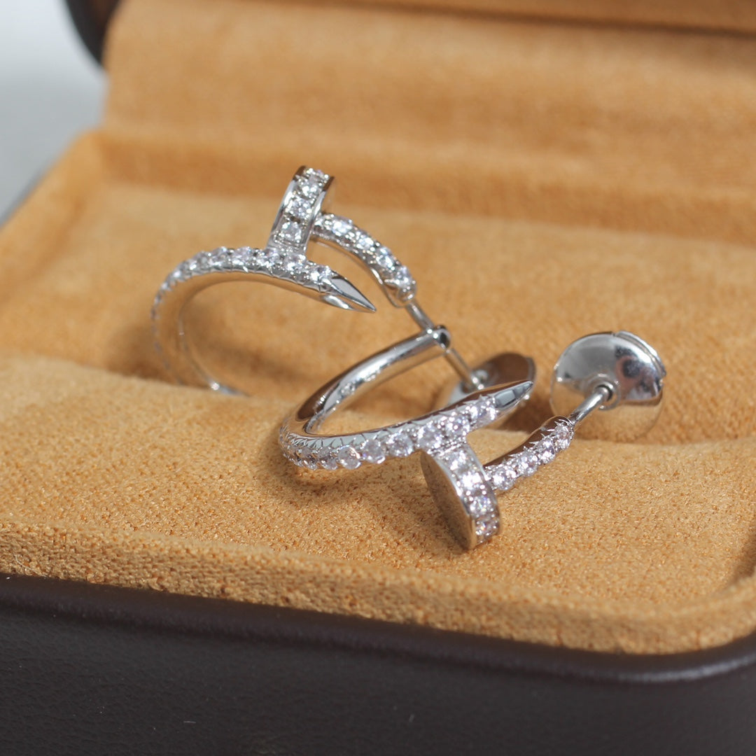 [⭐moonlume]JUSTE EARRINGS 12.75MM SILVER DIAMOND