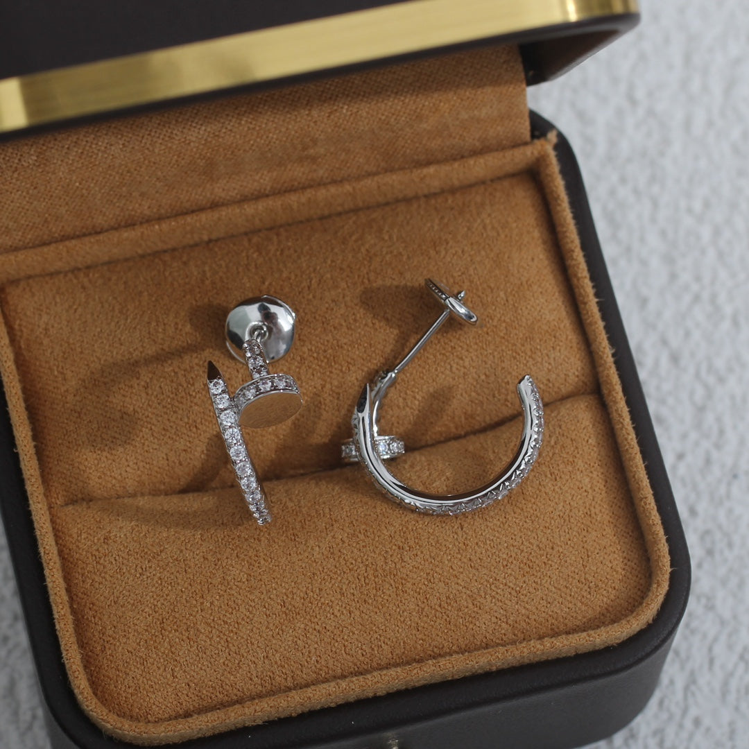 [⭐moonlume]JUSTE EARRINGS 12.75MM SILVER DIAMOND