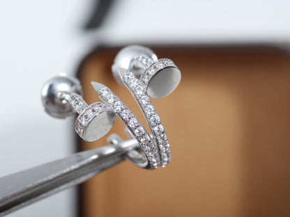 [⭐moonlume]JUSTE EARRINGS 12.75MM SILVER DIAMOND