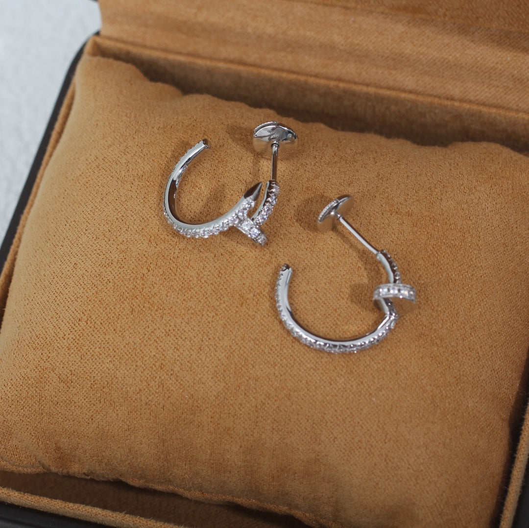 [⭐moonlume]JUSTE EARRINGS 12.75MM SILVER DIAMOND
