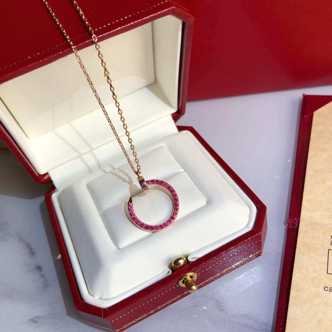 [⭐moonlume]JUSTE NECKLACE GOLD RED DIAMONDS