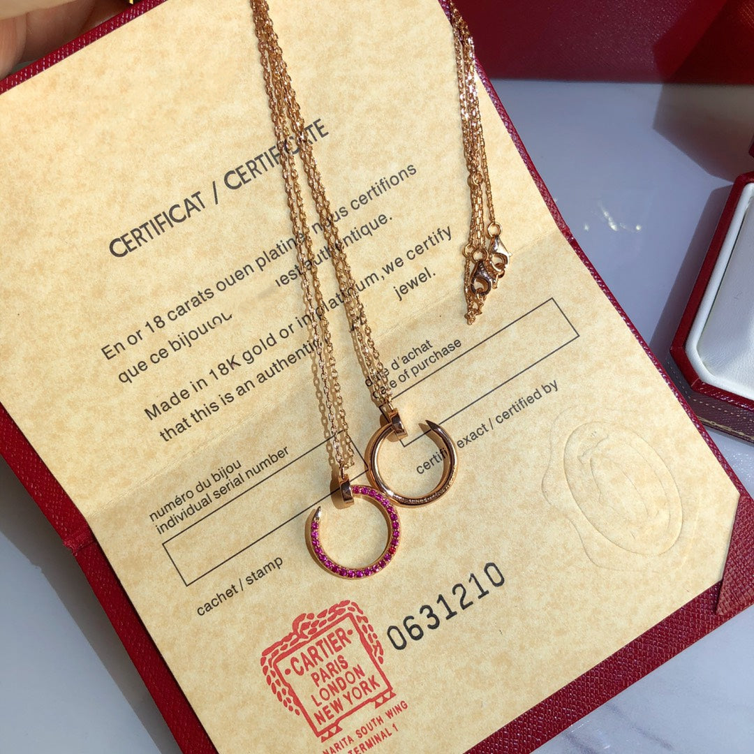 [⭐moonlume]JUSTE NECKLACE GOLD RED DIAMONDS