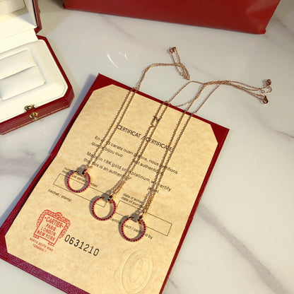 [⭐moonlume]JUSTE NECKLACE GOLD RED DIAMONDS