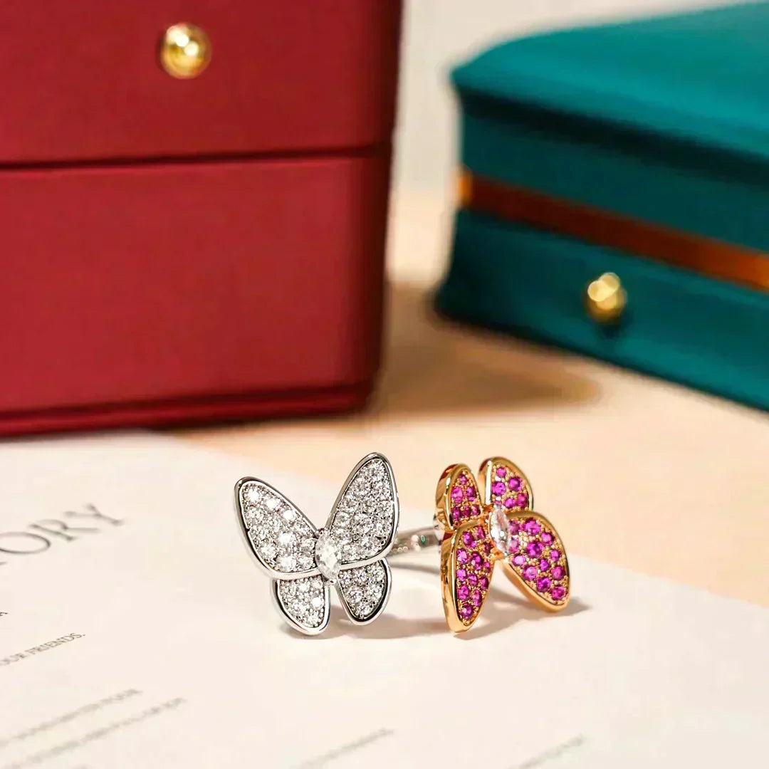 [⭐moonlume]TWIN BUTTERFLY DIAMOND RING