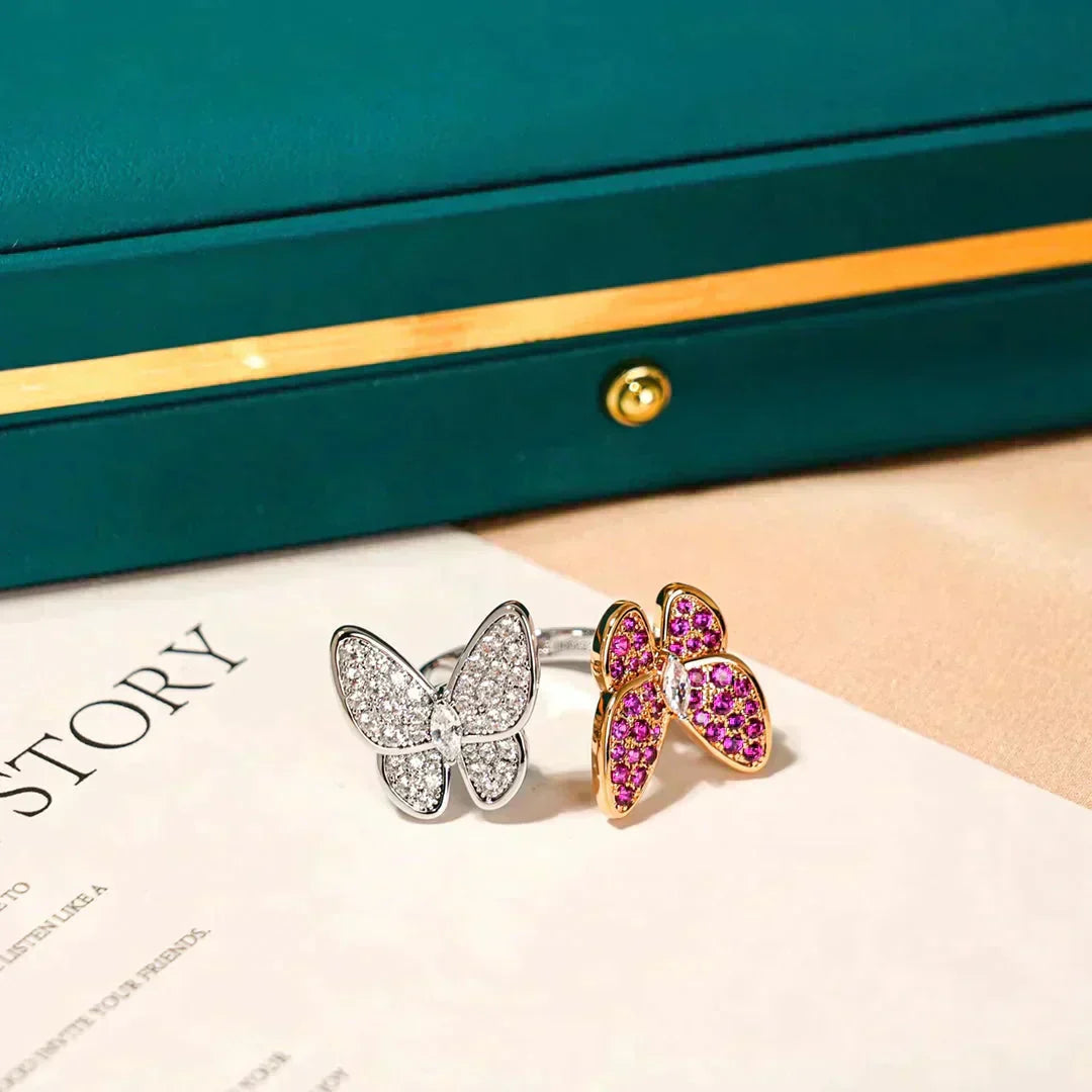 [⭐moonlume]TWIN BUTTERFLY DIAMOND RING