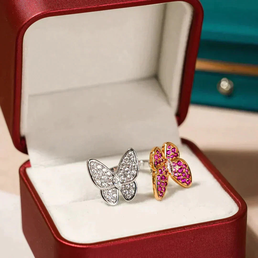 [⭐moonlume]TWIN BUTTERFLY DIAMOND RING