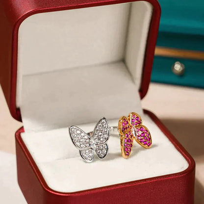 [⭐moonlume]TWIN BUTTERFLY DIAMOND RING