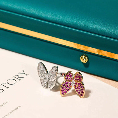 [⭐moonlume]TWIN BUTTERFLY DIAMOND RING